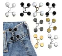 8 paires Serre Taille pour Jean,2 Style Bouton Jean Clipsable,Boutons de Pantalon Amovibles, Rallonge de boucles de taille réglables pour pantalons, jeans et jupes