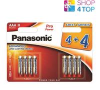 8 PANASONIC ALCALINE PRO POWER AAA LR03 BATTERIES 8BL 1.5V MICRO MN2400 NEUF