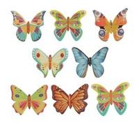 8 papillons azyme comestible 4.8x4.cm multicolore - dekora 166014 Marron G