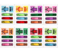 8 Paquets/800pcs Sign Here Autocollant & Veuillez Signer Les Autocollants, Adhésifs Onglets Fléchés Onglets De Signature Pour Documents Cahiers Fournitures Scolaires De Bureau À Domicile