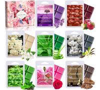 8 Paquets Bougie Parfumée,Fondants De Cire De Soja Naturelle 100%,Pour Brûle Parfum,Céramique Aroma Lampe(Jasmin,Vanille,Rose,Lavande,Aloès,Bois De Santal,Pomme,Thé Vert)