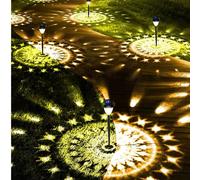 8 paquets de lumières solaires décoratives ultra-brillantes pour l'extérieur, lumières de chemin de jardin à charge rapide alimentées par énergie solaire jusqu'à 12h d'allumage/extinction automatique,