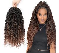 8 Paquets Fausse Locks Crochet Braids 35.56 cm Crochet Locks 1B/30 Bohemian Goddess Locs Crochet Braids Meches 12Supports/Paquet Dreadlocks Extension Naturel (1B/30#)