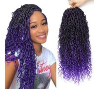8 Paquets Fausse Locks Crochet Braids 35.56 cm Crochet Locks 1B/Purple Soft Locs Bohemian Crochet Braids Meches 12Supports/Paquet Dreadlocks Extension Naturel (1B/Purple#)