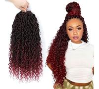 8 Paquets Fausse Locks Crochet Braids 45.72 cm Crochet Locks 1B/Bug Soft Locs Bohemian Crochet Braids Meches 12Supports/Paquet Dreadlocks Extension Naturel (1B/Bug#)
