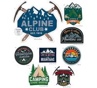 8 patchs brodés à repasser sur les vêtements. Patrons décoratifs pour décorer et réparer les pantalons, vestes, sacs à dos, etc. (Camping)