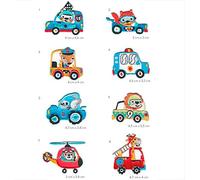 8 patchs brodés à repasser sur les vêtements. Patrons décoratifs pour décorer et réparer les pantalons, vestes, sacs à dos, etc. (Véhicule 1)