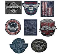 8 patchs de genouillère pour enfant sérigraphiés à repasser sur les vêtements Applications thermocollantes pour réparation et décoration de pantalons, vestes, pulls, sacs à dos (Espacie)