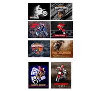 8 patchs sérigraphiés à repasser sur la collection de vêtements de sport. Applications thermocollantes pour la réparation et la décoration de pantalons, vestes, pulls, sacs à dos, etc. (Motocross)