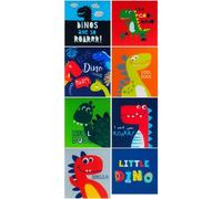 8 patchs sérigraphiés pour enfants à repasser sur les vêtements. Applications thermocollantes pour la réparation et la décoration de pantalons, vestes, pulls, sacs à dos, etc (Dinos)