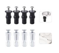 8 Pcs Abattant WC Fixations Charnières, Fixation Abattant WC Vis pour Abattant de Toilette, Toilettes à Charnière Fixations Vis D'expansion pour Charnière de Toilette à Montage Supérieur