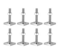 8 Pcs Adaptateur T-Track M6x35mm, Adaptateur à Rainure en T, Rainure T Vis Pince à Rainure en Acier Inox avec Écrous de Rainure et Rondelle, pour Fixation Coffre de Toit Porte-Bagages(M6 Carré)