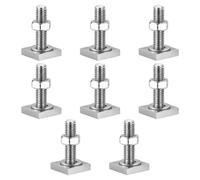 8 Pcs Adaptateur T-Track M8x30mm, Adaptateur à Rainure en T, Rainure T Vis Pince à Rainure en Acier Inox avec Écrous de Rainure et Rondelle, pour Fixation Coffre de Toit Porte-Bagages(M8 Carré)