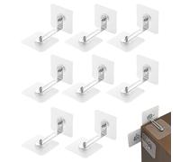 8 PCS Ancrage de Sécurité de Meuble pour Bébés et Animaux, Kit de 8 Ancres Anti Basculement avec Autocollants Auto Adhésifs et Supports en L, Installation Facile Sans Forage pour Protection des Meuble