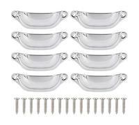 8 Pcs Antique Pull Shell Poignée, Conception En Forme De Coquillage Bronze Métal Tiroir Poignées Poignées Armoires Vintage Armoire En Métal Meubles Armoire Porte Médecine[argent]Pins, boutons et