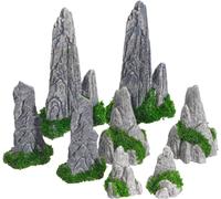 8 Pcs Artificial Rockery Bonsai Tree Ornaments Miniature Rock Garden Decor Micro Landscape Accessories Bonsai Figurines and Bowls Decorative for Potted Plants Terrariums