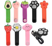 8 PCS Attaches de Câble Universel Réutilisable Attache de Câble en Silicone Range de Câble Coloré Organisateur de Cordon pour Câbles Casque, Câbles USB et Câbles de Charge