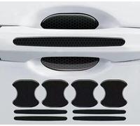 8 PCS Autocollants Réfléchissants Protection pour Honda Civic IX/9 Tourer | 2013-2017, Fibre Anti-Rayures Autocollants D'avertissement pour Poignée de Portière,Black