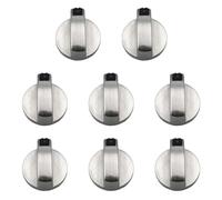 8 PCS Boutons de Cuisinière, 6 mm Boutons de Commande de Brûleur, Interrupteur de Gamme de Gaz Rotatif en Métal pour le Remplacement de la Commande de la Machine de Table de Cuisson