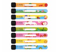 8 Pcs Bracelet Identification Enfant,Bracelet D'urgence pour Enfant,Bracelet Identification de Securite + Marqueur,Anti Perdu Réutilisable Étanche adapté aux Voyages,Jeux et éColes des Enfants (B)