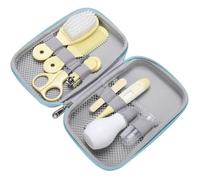 8 pcs Brosse à cheveux bébé pratique quotidien Bébé Nail Clipper Ciseaux Peigne Manucure Care Kit Jaune