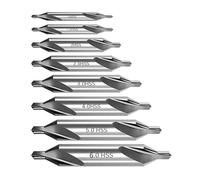 8 PCS Center Drill Bits Set, Countersink Tools for Lathe Metalworking 60 Degree Angle HSS Center Drill Bits
