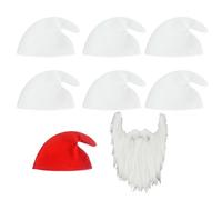 8 Pcs Chapeaux Nains Avec Barbebonnet De Nains Chapeaux De Gnome Chapeau D'Elfe Pointu Amusant, Costume Amusant, Convient Pour Le Carnaval, Halloween, Les FêTes à ThèMe