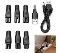 8 Pcs Chargeur Tondeuse, Câble USB 5V avec 7 Adaptateurs compatible avec des appareils Philips OneBlade Braun BaByliss Hatteker Wahl et Intex, pour Rasoir Électrique Aspirateur Piscine et Accessoires