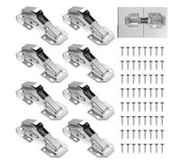 8 Pcs Charniere Porte Placard 90 Degrés, 112 X 43 mm Charniere Invisible Lourde Porte Cuisine Secrete Bibliotheque avec 64 Vis pour Placards Portes D'Armoires de Bureau