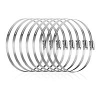 8 Pcs Collier de Serrage Inox, 140-160mm Colliers de Serrage, Réglable Collier Durite, Hose Clamp pour Tuyau D'évacuation, Ventilation de Séchoir, Tubes
