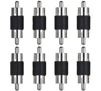 8 Pcs Coupleur jack RCA,connecteur adaptateur RCA mâle vers mâle pour connexion phono,haut parleur,câble,amplificateur