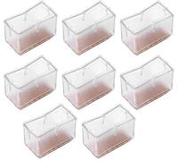 8 Pcs Couvre-pieds de chaise en silicone Protecteur Protecteur de plancher Rond Couvre-pieds de meubles carrés