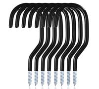 8 Pcs Crochet de Vélo, Support Velo Mural, Crochets de Rangement, Porte Velo Mural, Crochets de Garage, Crochets à Visser pour Plafond de Garage Vélos Outils électriques Tuyaux Arrosage(Noir)