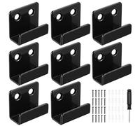 8 Pcs Crochet Mural, Supports en U, Equerre en U Inox, Crochets Muraux Métalliques Fixation Murale pour Afficher Carreaux de Céramique Cadres Photo Miroir Garage, Largeur Intérieure 15 mm, Noir