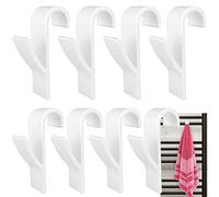 8 Pcs Crochet Radiateur Rond, Crochet à serviettes Blanc, Crochet Serviette Salle De Bain, Crochet Radiateur Seche Serviette, Patere Seche Serviette,Tous Les Radiateurs Standards, Amovibles (Blanc)