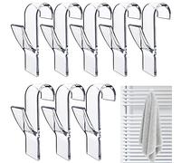 8 Pcs Crochet Radiateur Rond, Crochet à serviettes Blanc, Crochet Serviette Salle De Bain, Crochet Radiateur Seche Serviette, Patere Seche Serviette,Tous Les Radiateurs Standards (Transparente)