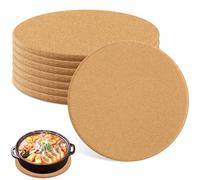 8 Pcs Dessous de Plat Ronds en Liège 19cm Diamètre, Dessous de Plats Réutilisables, sous de Vaisselle Résistants à la Chaleur pour Maison, Casseroles, Poêles, Plantes, Assiette, Ustensiles de Cuisine