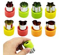 8 Pcs Emporte-pièce Légumes, Mini Emporte-pièce Fruits en Acier Inoxydable,Coupe-Légumes Ensemble avec, avec 1 Brosse de Nettoyage