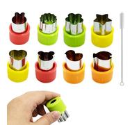 8 Pcs Emporte-pièce Légumes, Mini Emporte-pièce Fruits en Acier Inoxydable,Coupe-Légumes Ensemble avec, avec 1 Brosse de Nettoyage