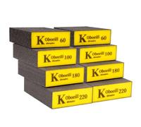 8 Pcs Éponge de Ponçage, Éponges Abrasives Grain 60/100/180/220, Blocs de Ponçages, Tampon de Ponçage humides et Secs Flexibles Manuelle pour Bois, Métal, Plastique, Cloisons sèches