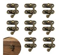 8 PCS Fermoirs à Bras Oscillant en Bronze Antique, Loquets Métalliques Vintage pour Boîte en Bois, Fermeture Décorative avec Vis de Montage, Accessoire de Verrouillage pour Coffre, Coffret et Meuble