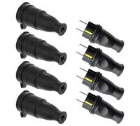 8 Pcs Fiche De Contact De Protection 250v, Kit Fiche Mâle Prise Femelle 16A, Ip44 Fiche D'alimentation Étanche, Fiche Femelle Prise Electrique, Kit De Fiches De Sécurité En Caoutchouc Pour L’Extérieur