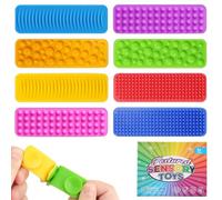 8 Pcs Fidget Toys Bande Tactile avec Ventouse Jouet en Silicone pour Soulager Le Stress Jouets Sensoriels Ventouse Fidget Toys pour Enfant Aide à La Coordination Main-Œil, Toys Tdah Enfant