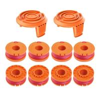 8 Pcs Fil Coupe Bordure,2 Couvercle,Compatible avec wor Coupe Bordure, WA0004.1/WA0010 Coupe Bordures Ø 1,65mm & 3m Bobine Fil Coupe Bordure