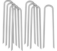 8 Pcs Galvanized Steel Trampoline Pegs, 12 Inch Heavy Duty Galvanized Steel for Football Goal, Anchor Trampoline, Fixing Pegs with U Hook