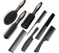 8 Pcs Hair Brush Massage Comb Hair Brush Anti-Static Edging Brush Multiple Styles for Women Men Home Use Travel