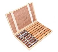 8 PCS Lathe Turning Tools Set Professionnwerking Woodworking Chisel with 65 Manganed Steel Head and Beech Handle for Carpenters Wood Turning Projects