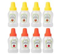 8 PCS Mini bouteilles de ketchup 25 ml Mini BBQ Bouteilles de condiments Honey Moutarde Bouteille de bureau Sauve Portable Sauce Conteneur Bento Boîte Condiments Mayonnaise Sirop Salade