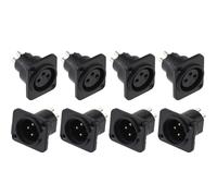 8 Pcs Montage Sur Panneau Br /Pr Xlr,3 Broches Xlr Connecteur Mâle/Femelle Pour Microphone,Plaqué Nickel Contacts En Cuivre