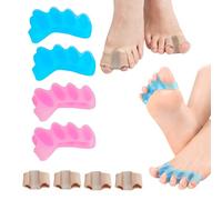 8 Pcs Orthese Orteil en Griffe, Separateur Orteil en Silicone pour Femme et Homme, Redresseur D'orteils Cinq Doigts 2 Pair, Orthese Hallux Valgus 2 Pair, Ecarteur Orteils Chevauchés et Oignons